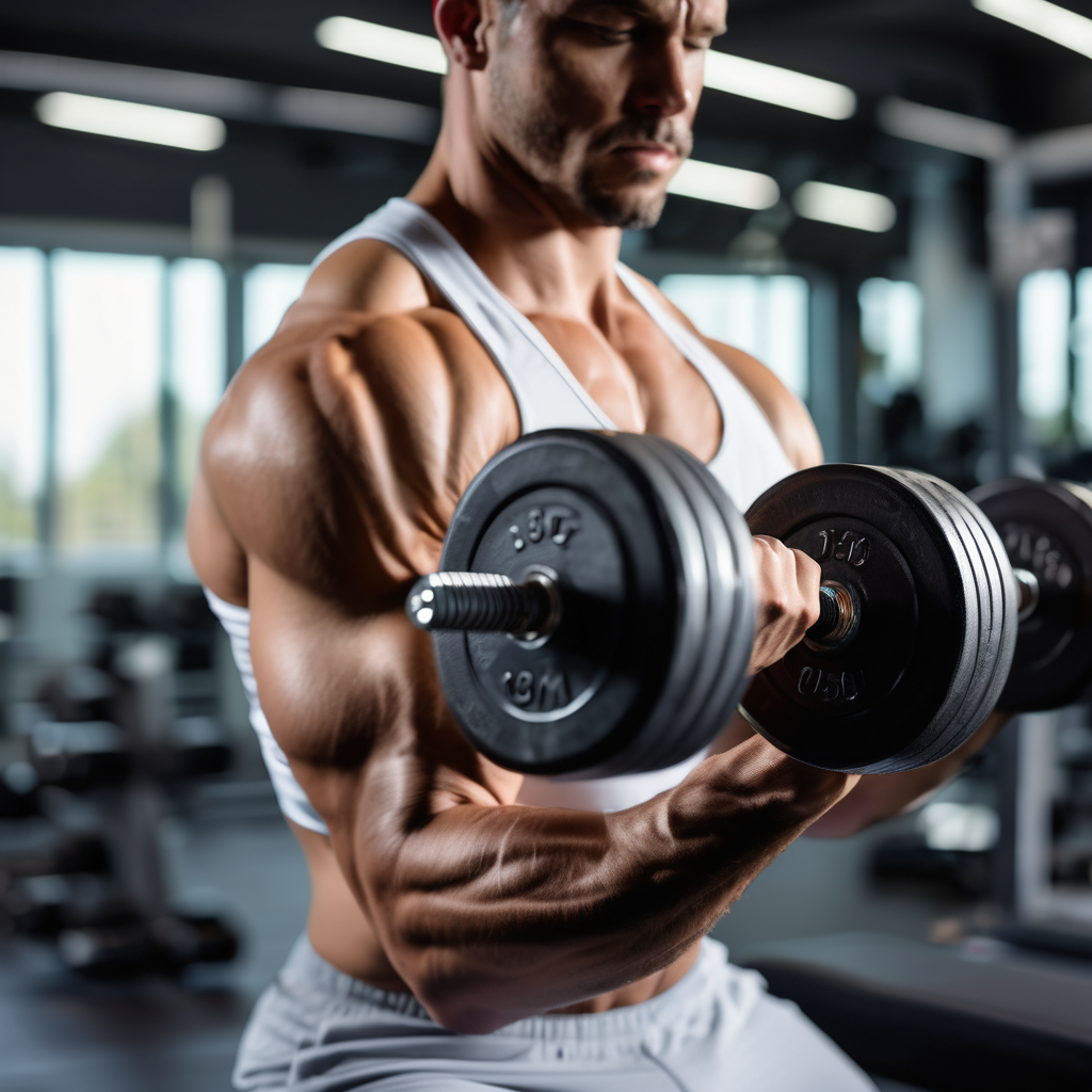 Proper dumbbell curl form showing controlled body alignment and correct movement pattern